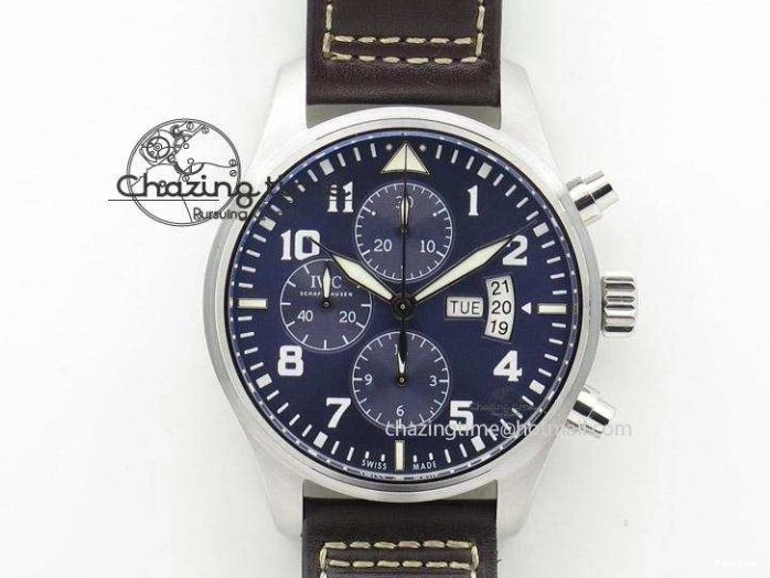 MIROTIME 0312 Bright Pilot Chrono SS AZF 1:1 Best Edition Green Dial on Brown Leather Strap A 7059